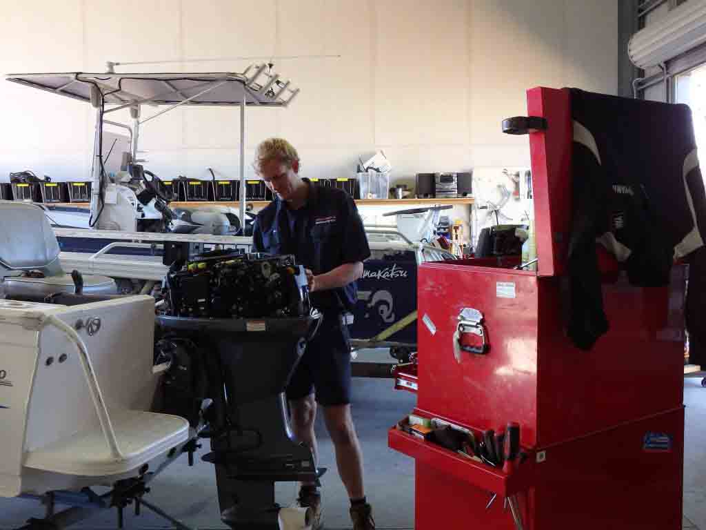 Mechanic in Workshop - Secondhand Boat Motors in Hervey Bay